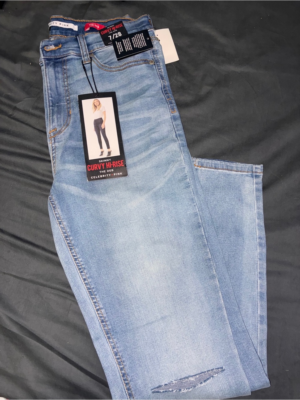 Celebrity Pink Woman’s Skinny Curvy Hi-Rise Light Wash Jeans